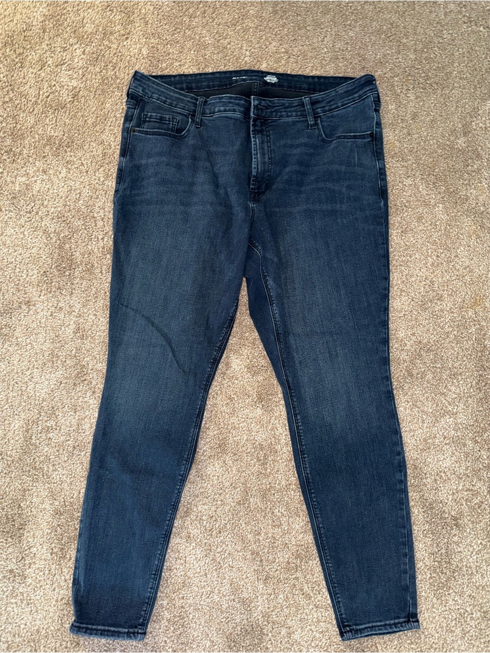 Old Navy High-Rise Rockstar Super Skinny Secret-Smooth Pocket Jeans Blue Waist